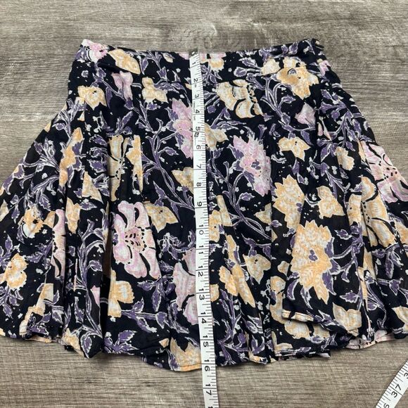 Free People End of the Island Godet Mini Skirt Washed Black Combo Size 2 - Picture 4 of 9